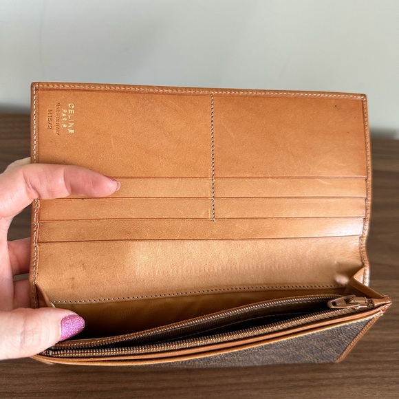Celine Macadam and brown leather long wallet - Picture 3 of 10